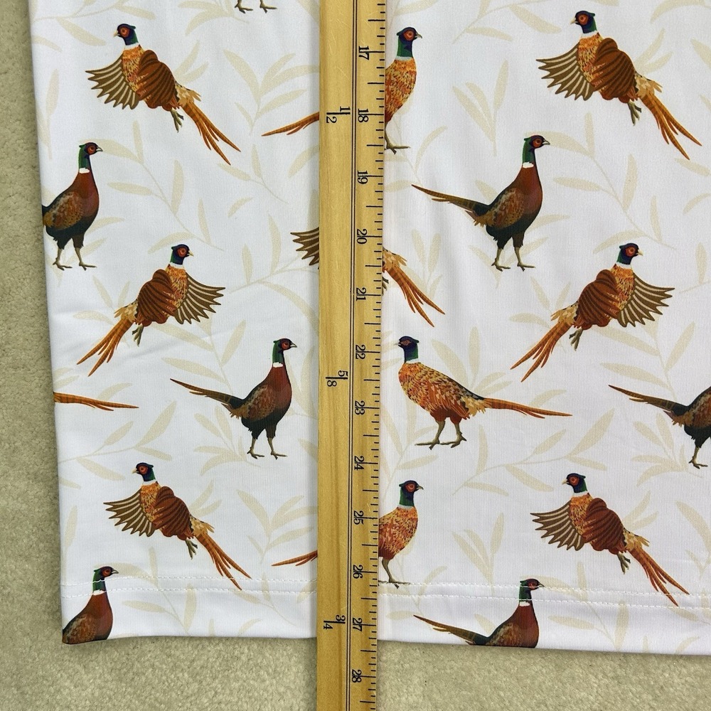 Waggle Polo Shirt Mens Med The Flush Pheasants Print Golf Stretch Performance - Picture 6 of 6